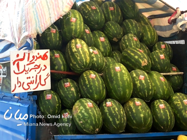 فروش هندوانه گارانتی دار در شهر میانه! +عکس