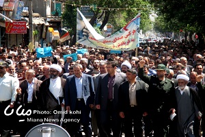 تظاهرات مردم میانه ضد آل صعود بعد از نماز جمعه ۱۸ اردیبهشت ۹۴