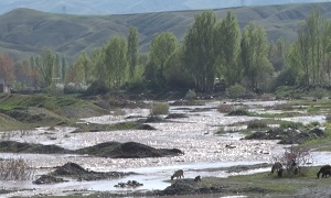 جاری شدن آب در رود خانه قوری چای میانه بعد از گذشت 10 سال