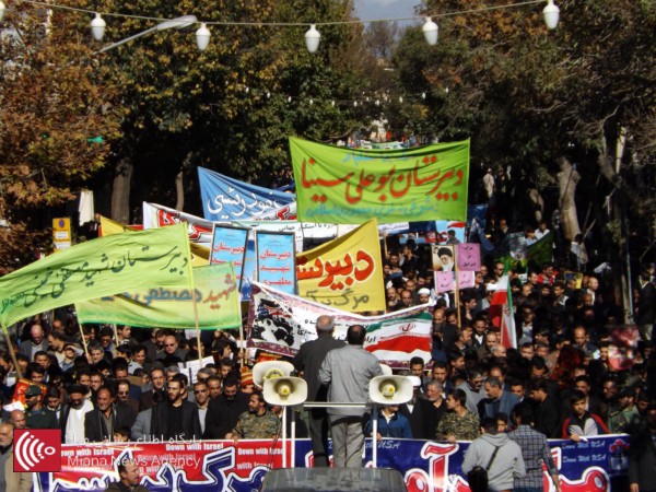 راهپیمایی روز ۱۳ آبان در شهرستان میانه برگزار شد +تصاویر